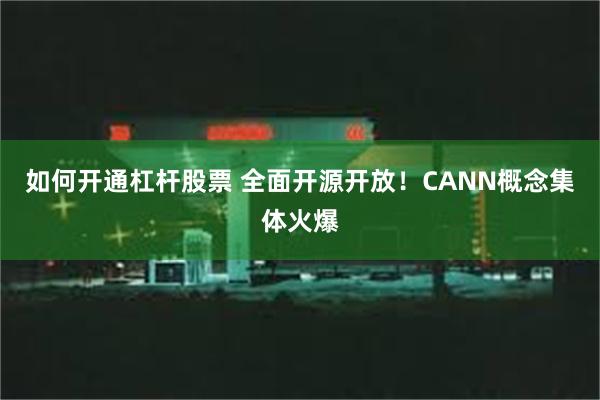 如何开通杠杆股票 全面开源开放！CANN概念集体火爆